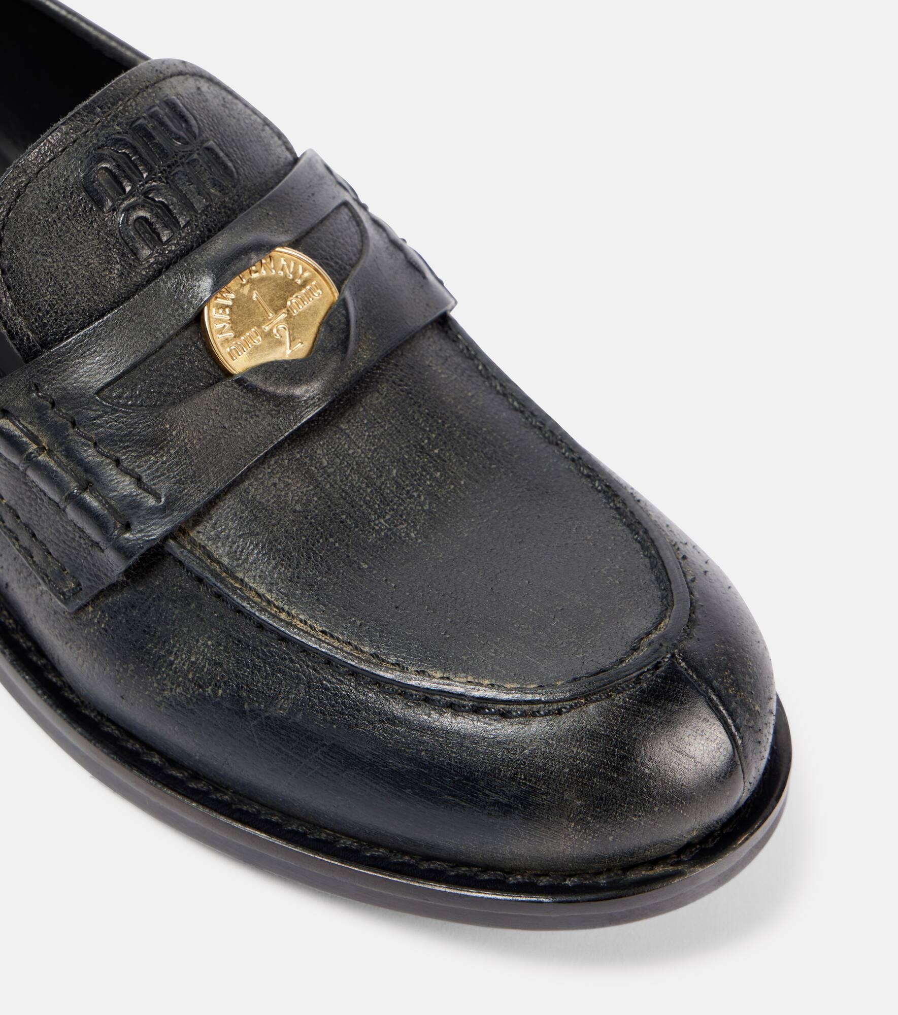 Leather penny loafers - 5