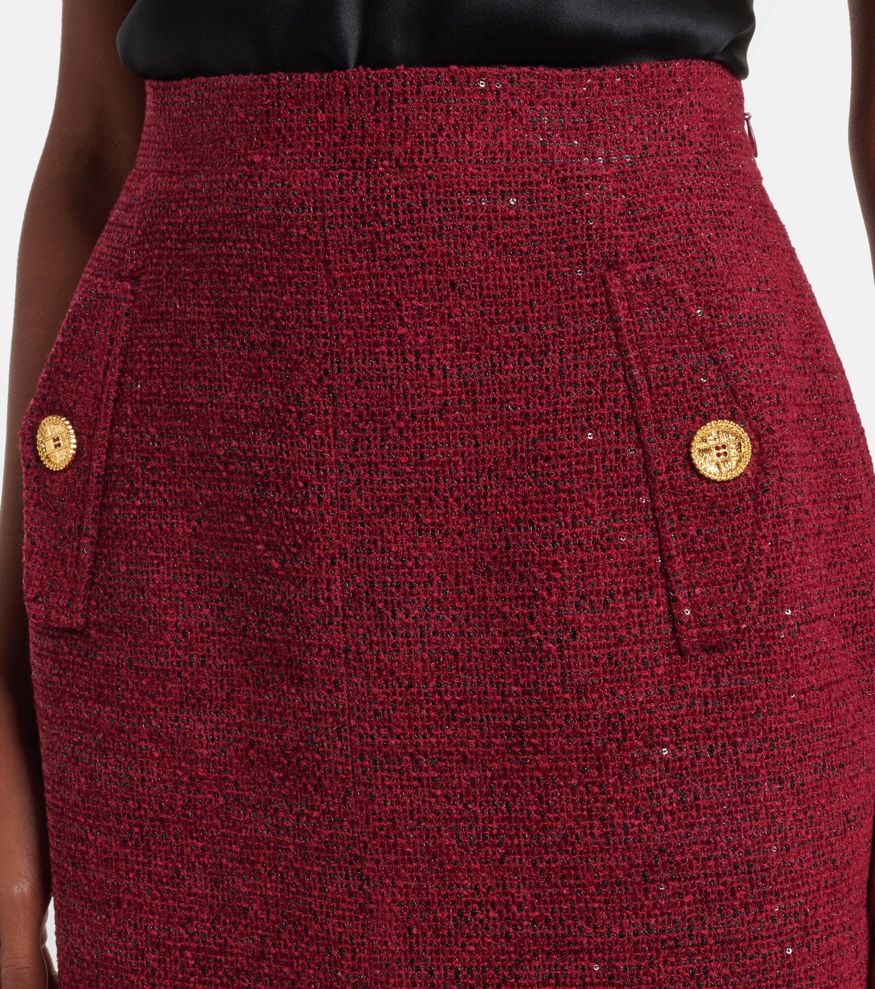 Sequined tweed pencil skirt - 4