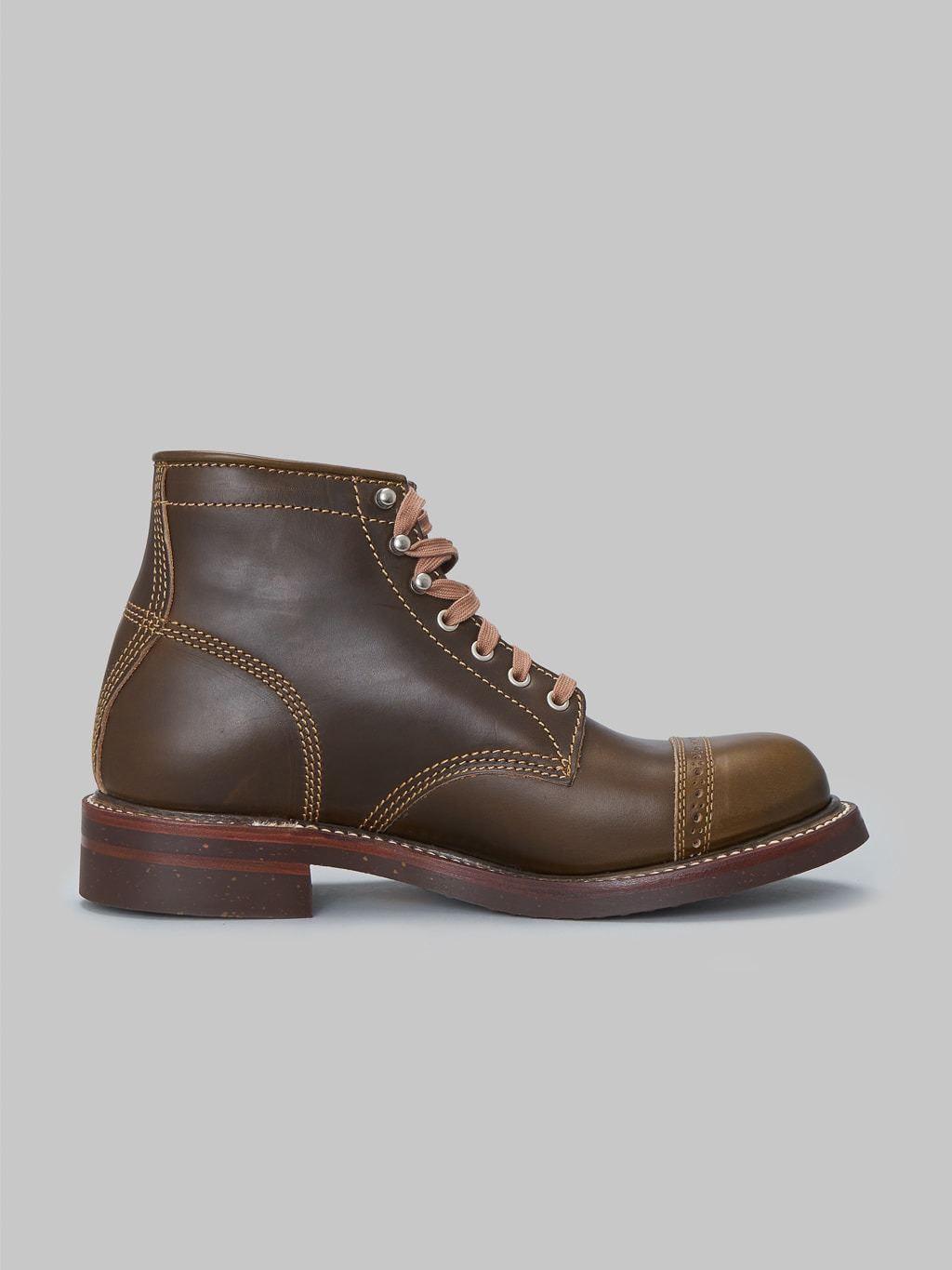 John Lofgren Combat Boots Horween Leather CXL Dark Olive - 4