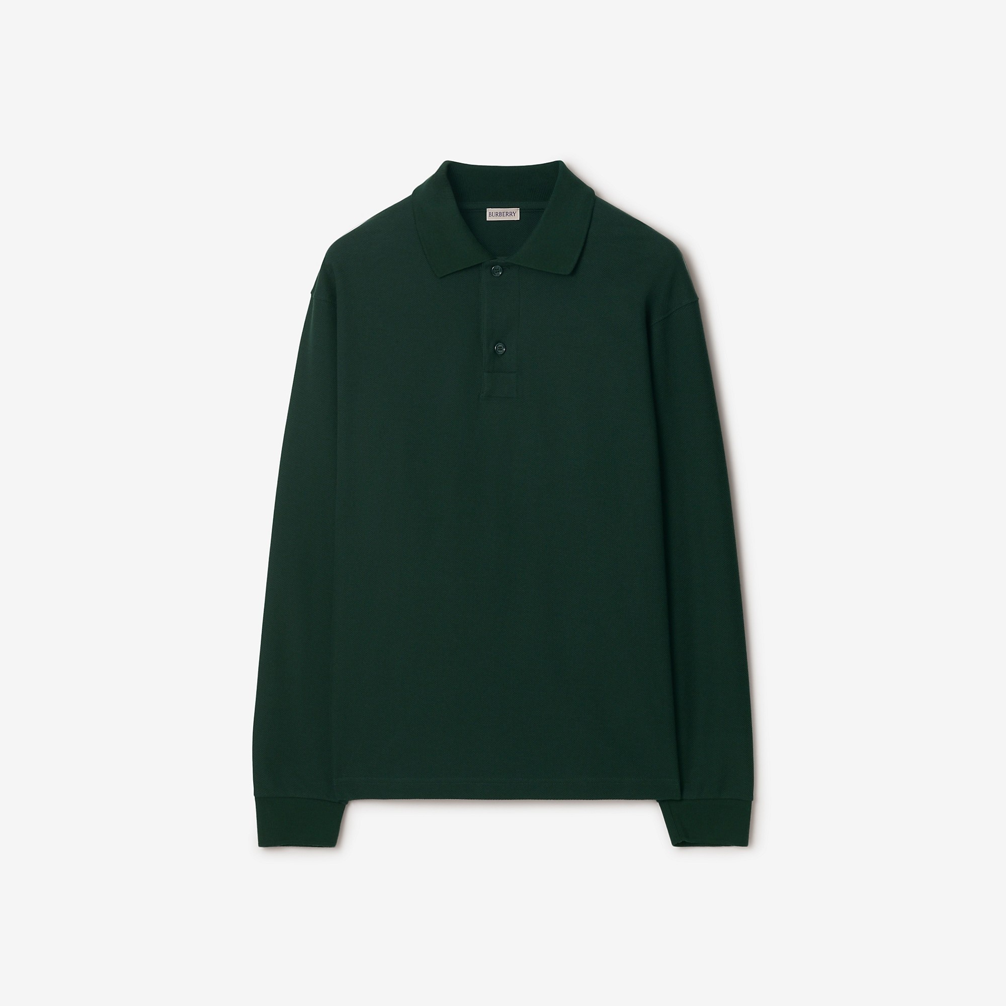Long-sleeve Cotton Polo Shirt - 1