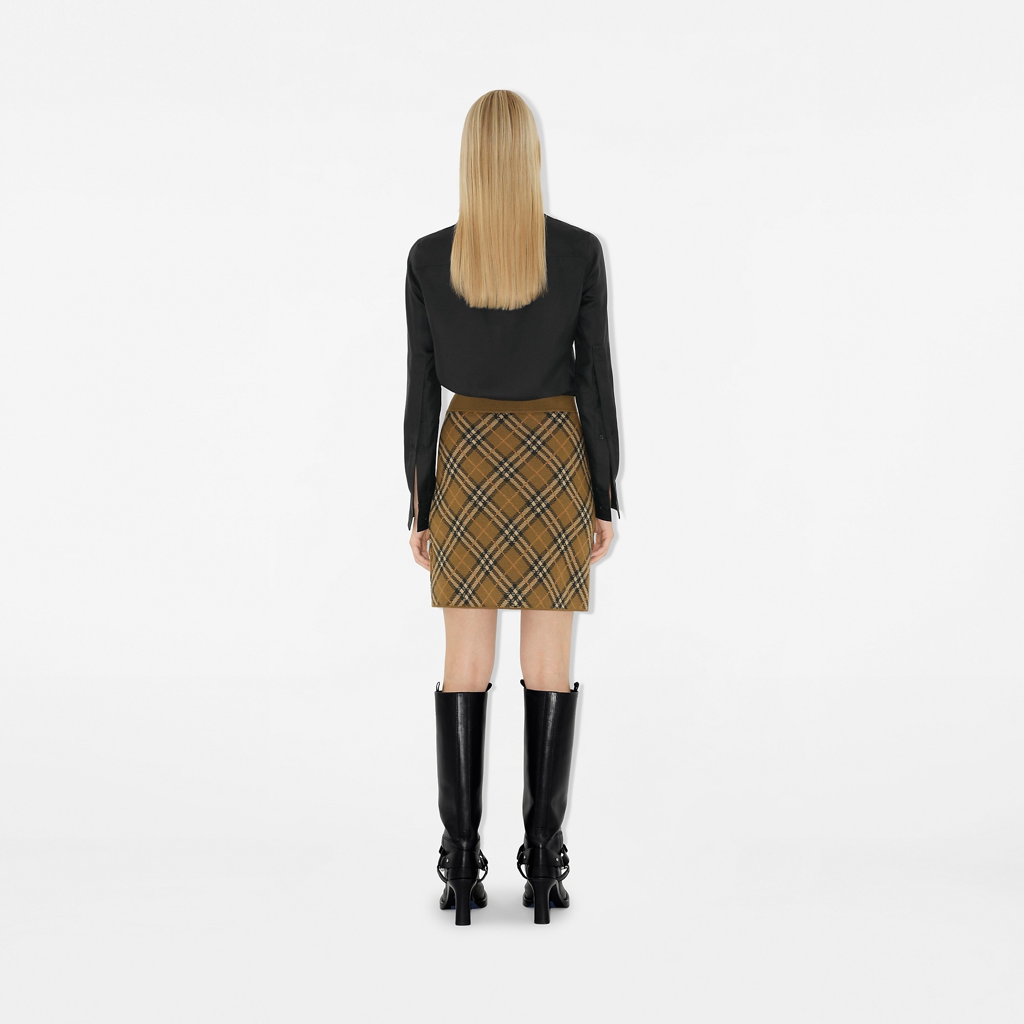 Check Wool Blend Mini Skirt - 4