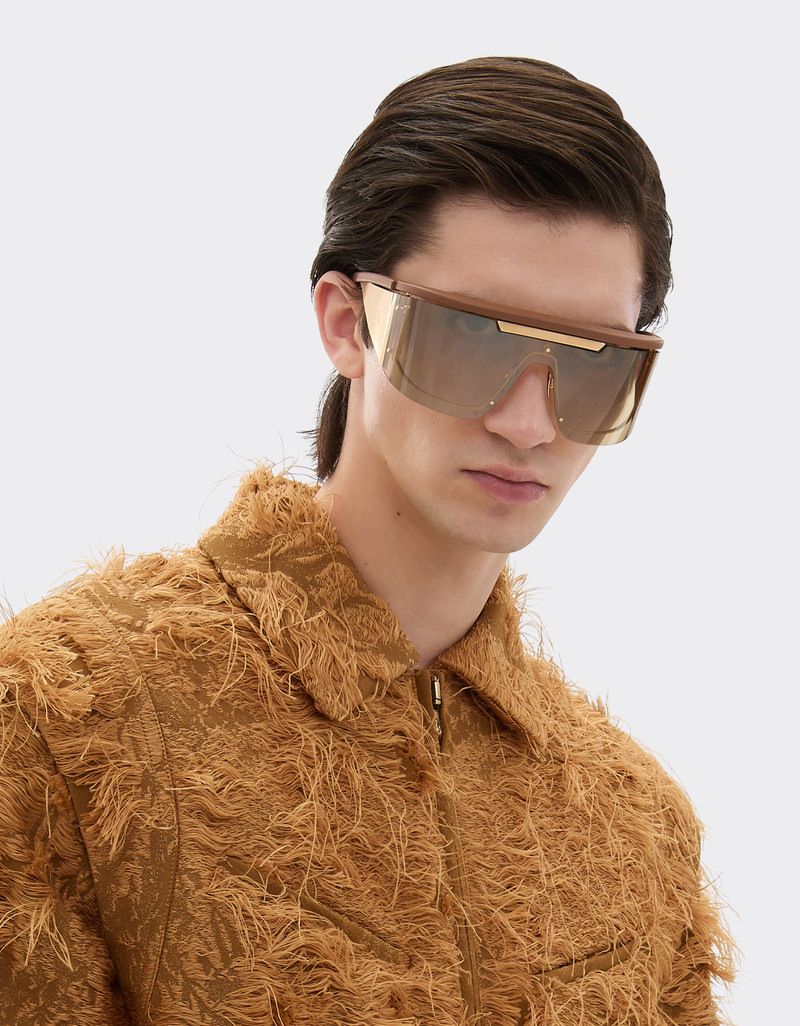 Ferrari Limited Edition Ferrari metal and leather sunglasses with gold mirroredlens outlook