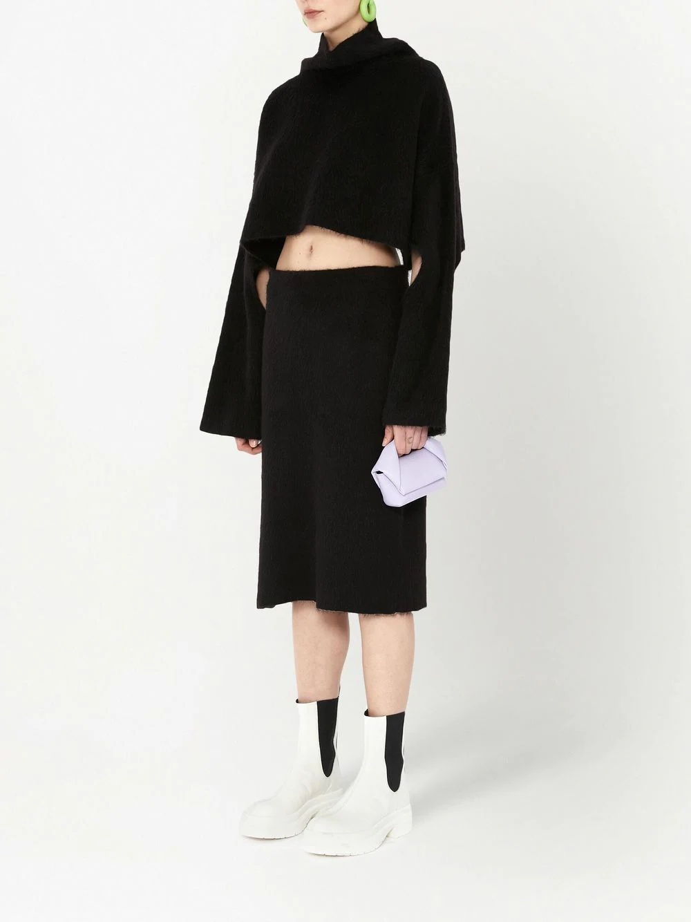 cut-out oversized cropped jumper - 3
