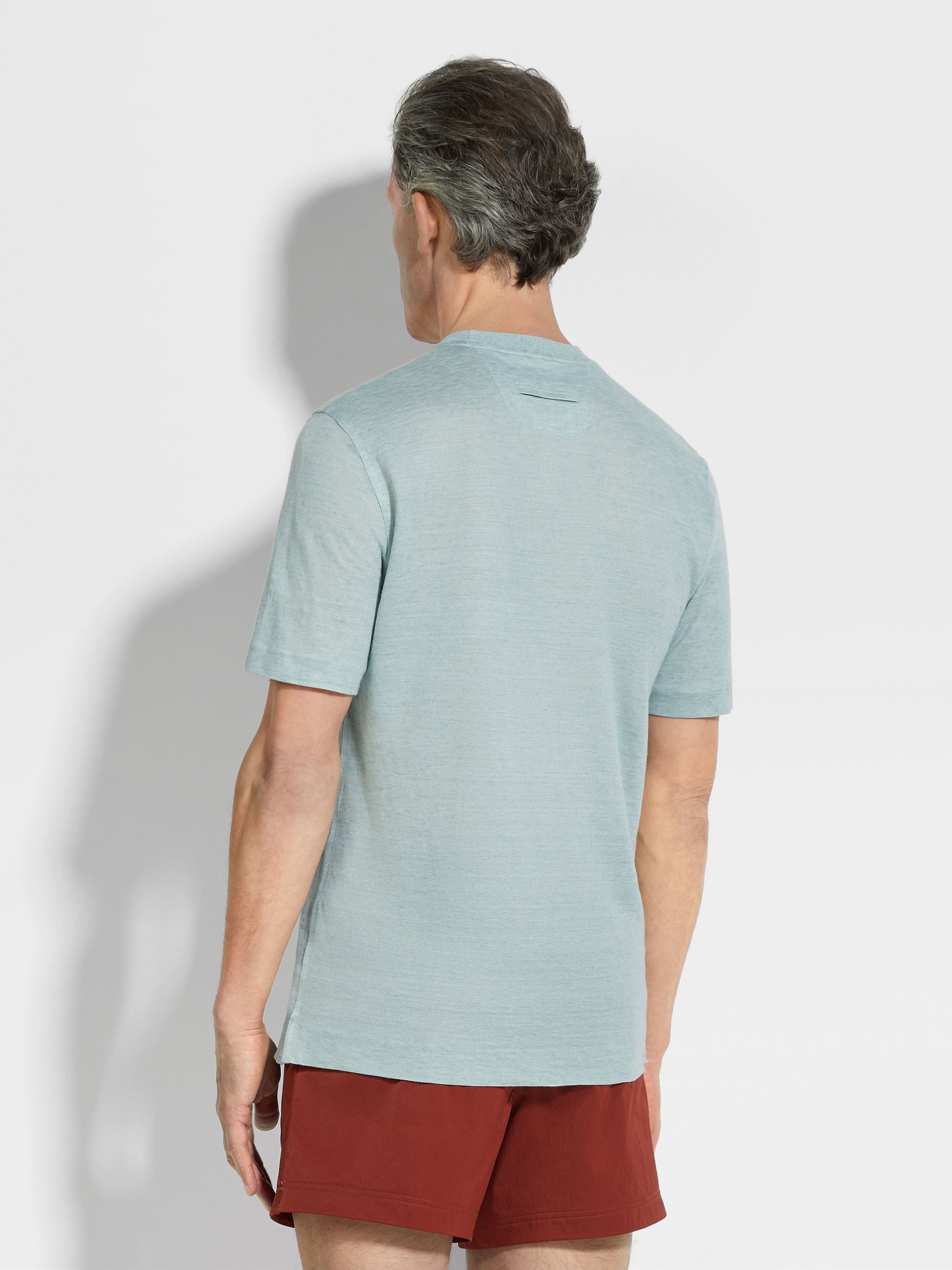 LIGHT BLUE OASI LINO T-SHIRT - 5