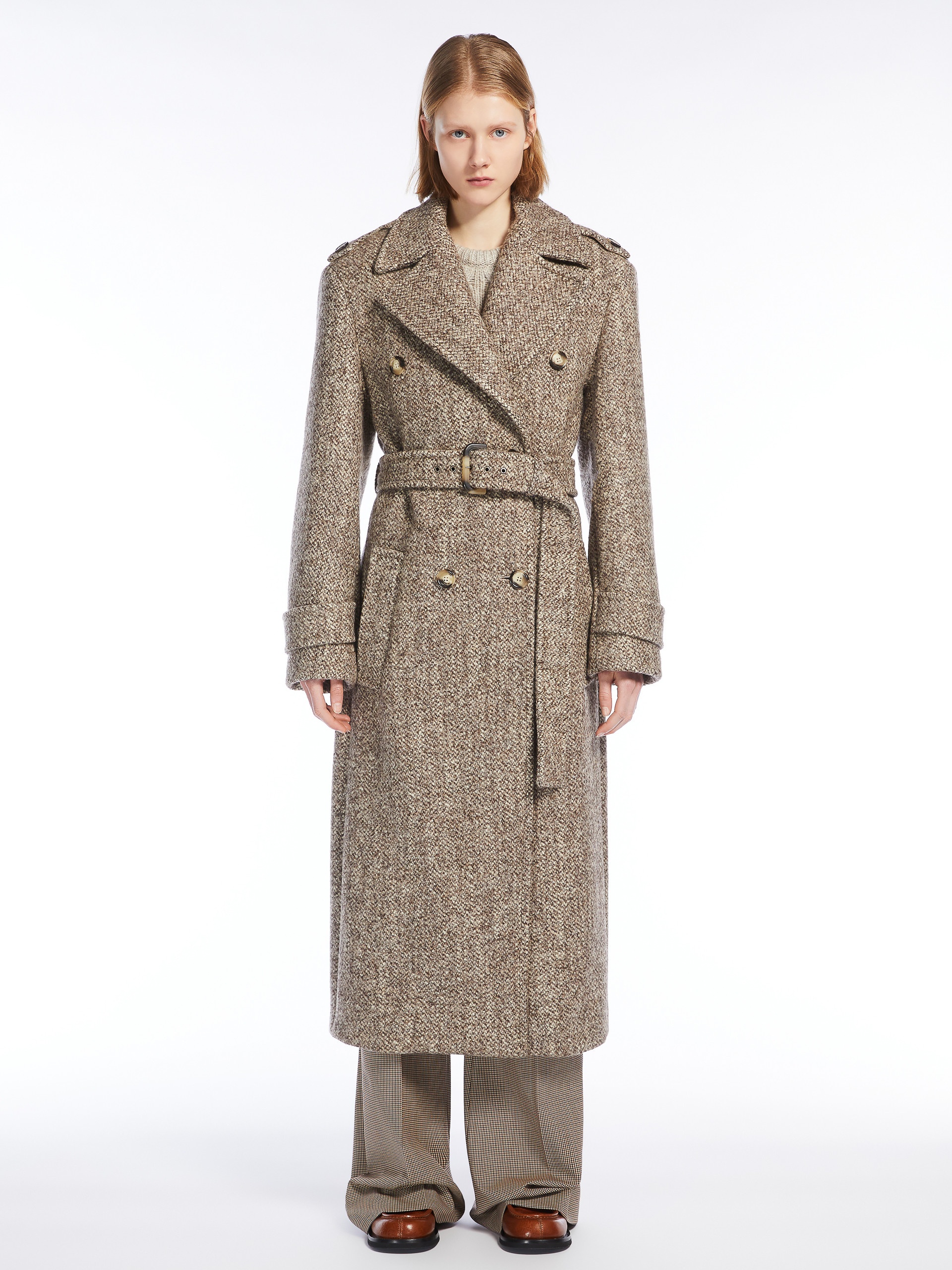 DENARO Double-breasted tweed coat - 3