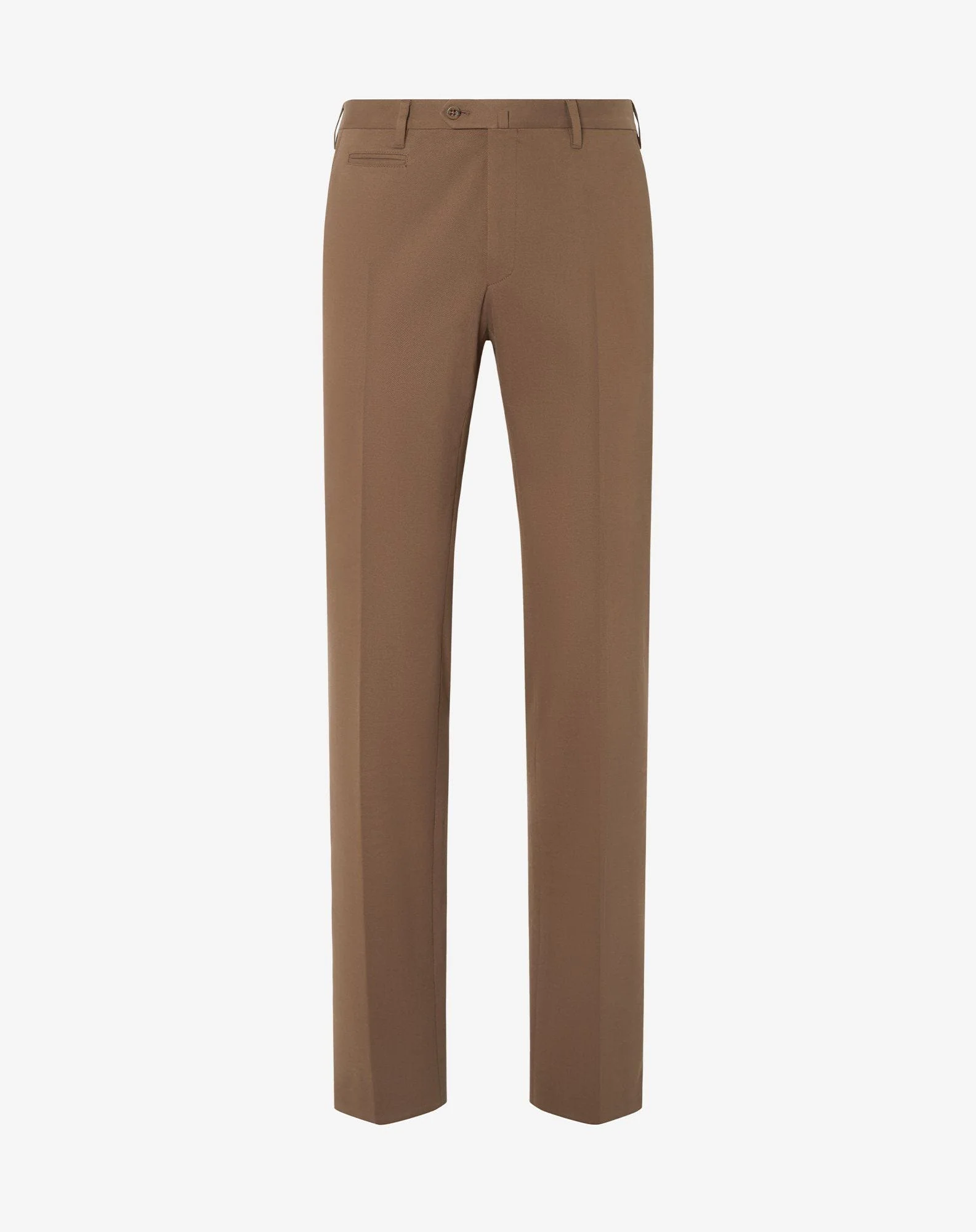 Brown cotton gabardine and cashmere trousers - 1