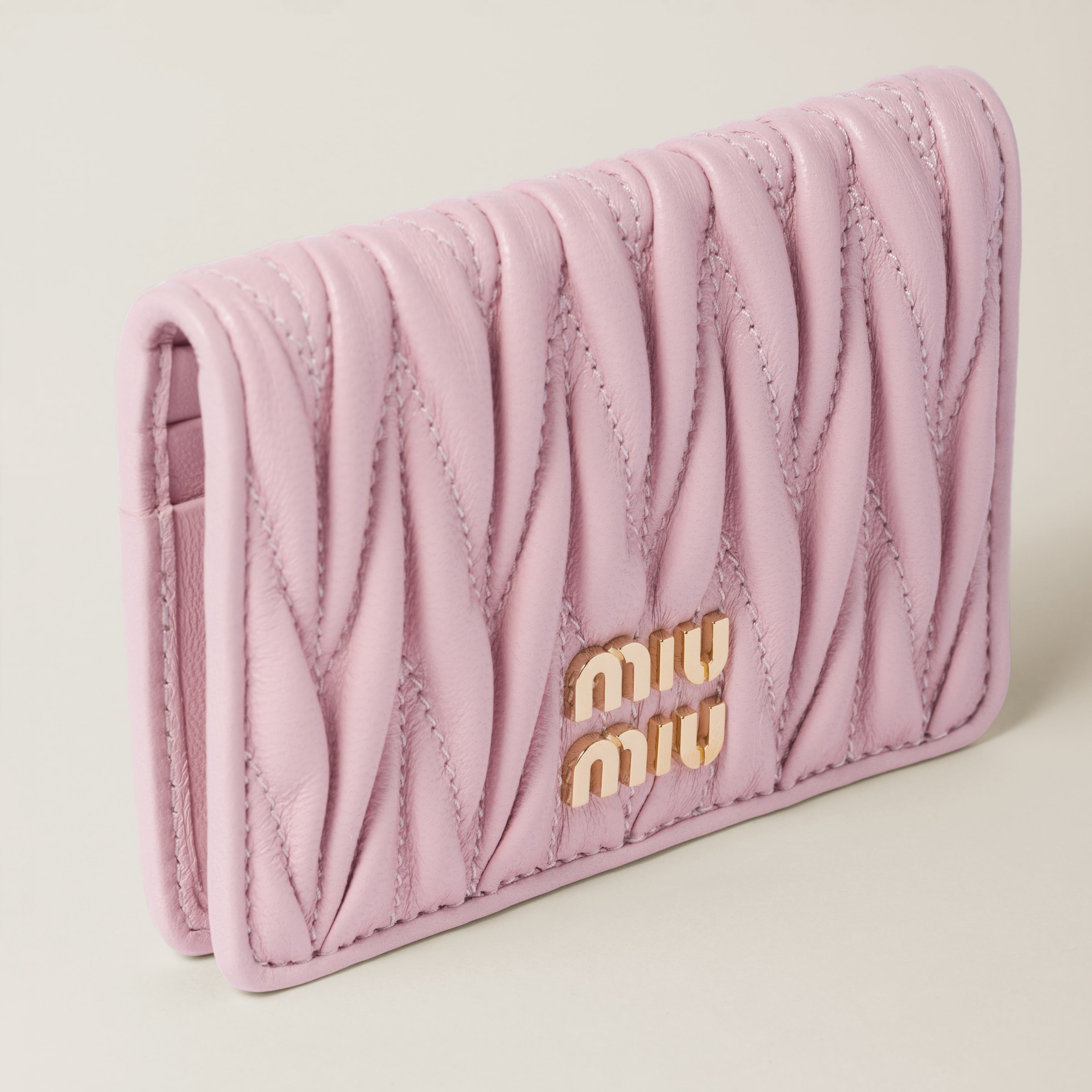 Matelassé nappa leather card holder - 4