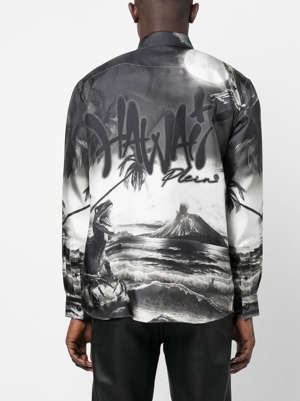 dinosaur-print silk shirt - 5