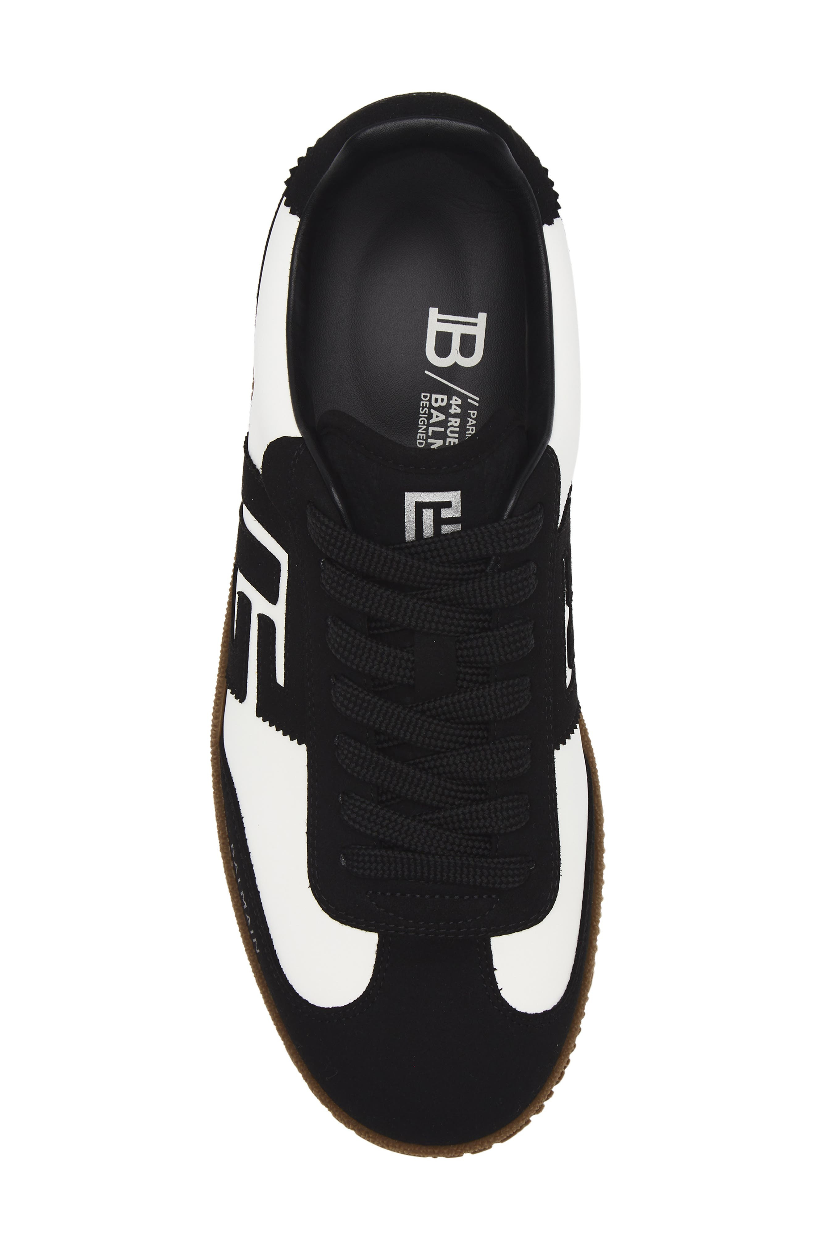 Balmain Swan Low Top Sneaker in Black/White at Nordstrom - 5