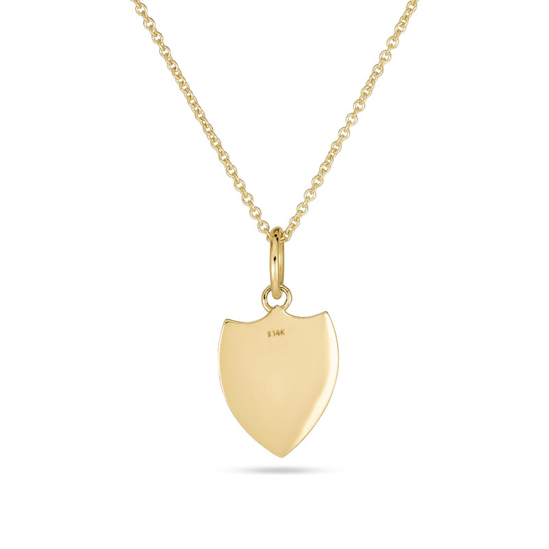 Small Gold Initial Crest Necklace 3