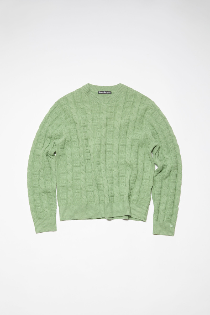 Cable wool jumper - Sage green 6