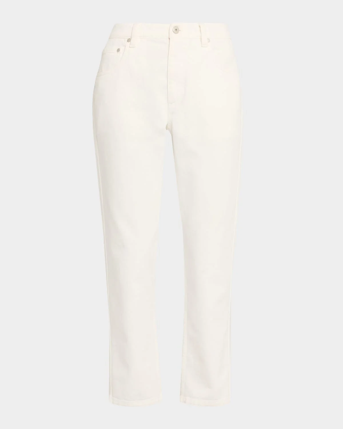 Mid-Rise Cotton Bull Straight-Leg Ankle Jeans - 1
