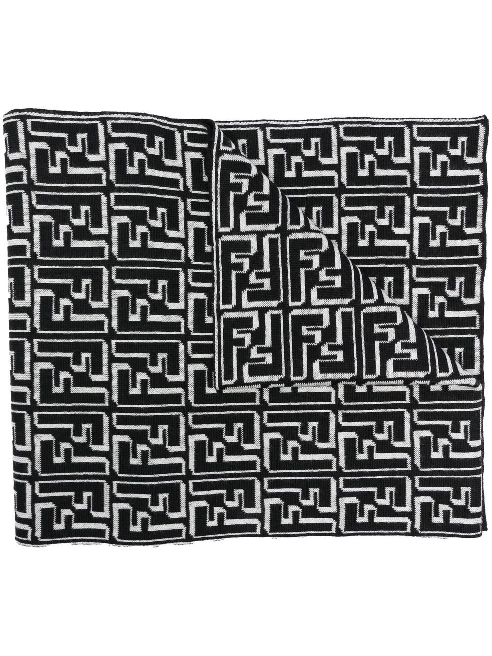 logo-print virgin-wool scarf - 2