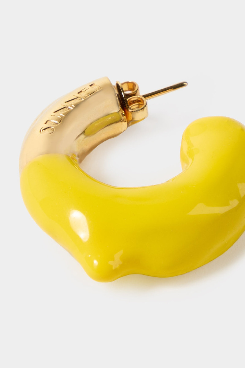 SUNNEI SMALL RUBBERIZED EARRINGS GOLD / yellow outlook