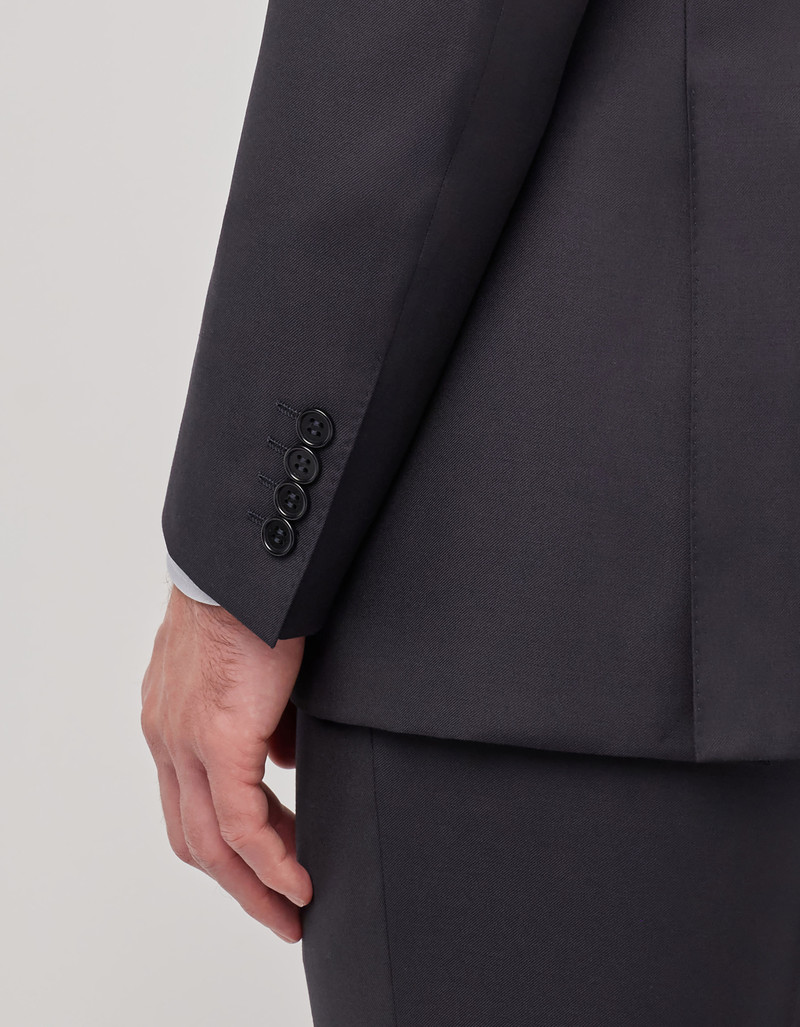 LIGHT BLUE DENIM-EFFECT WOOL REGULAR-FIT SUIT 30