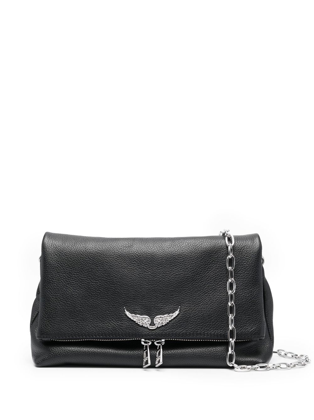 logo-plaque leather shoulder bag - 6