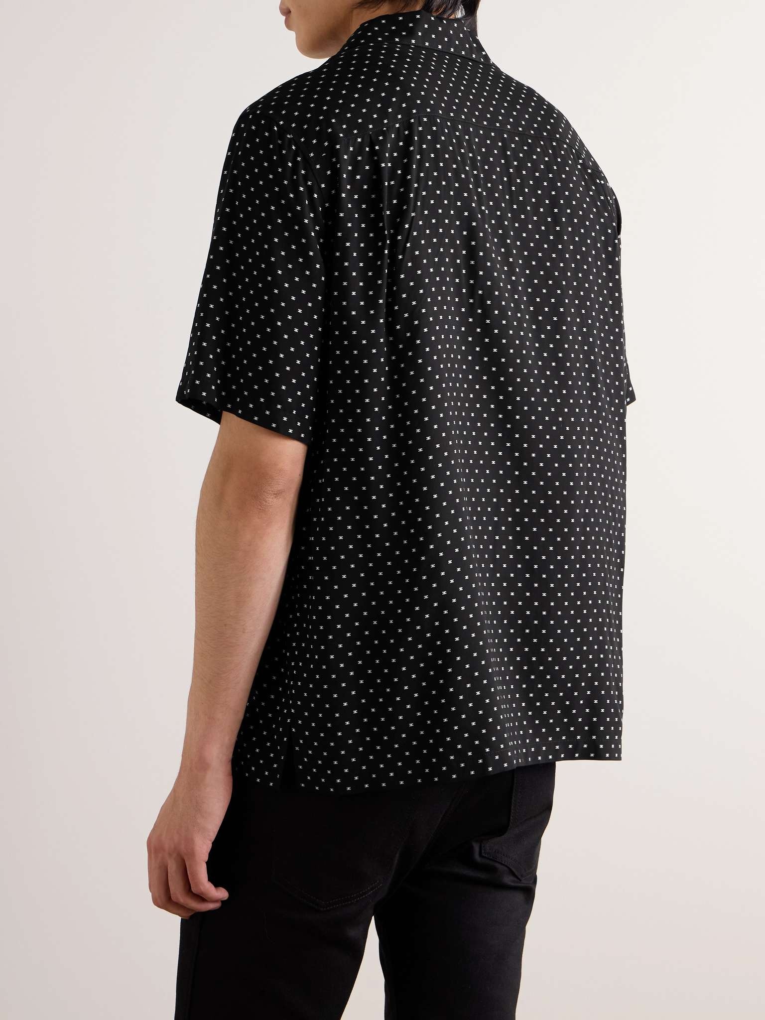 Convertible-Collar Logo-Print Woven Shirt - 3