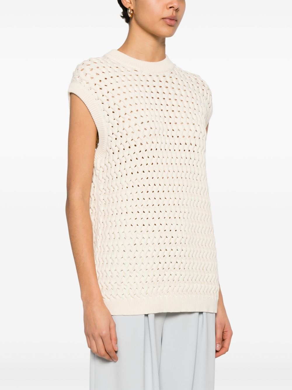 cable-knit vest - 3