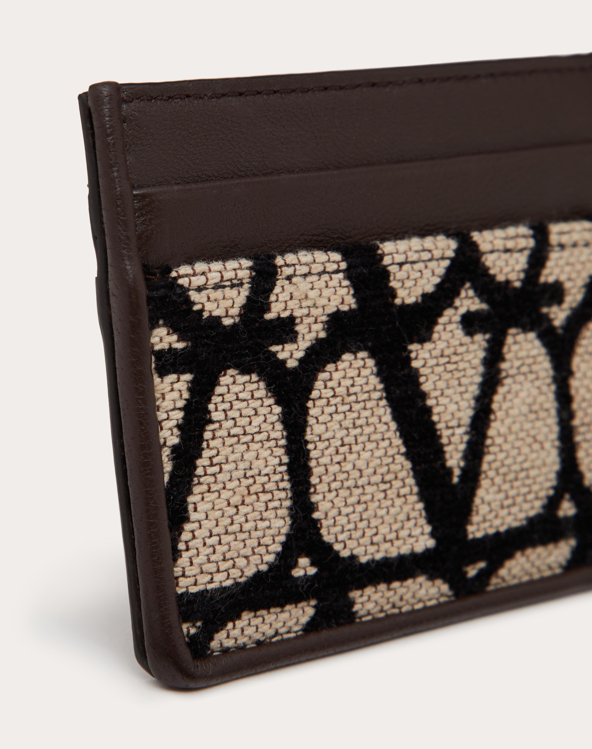 TOILE ICONOGRAPHE CARDHOLDER WITH LEATHER DETAILS - 2