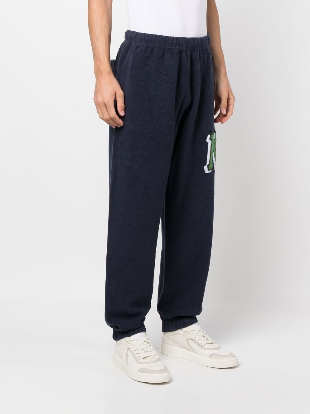 logo-print fleece track pants - 3