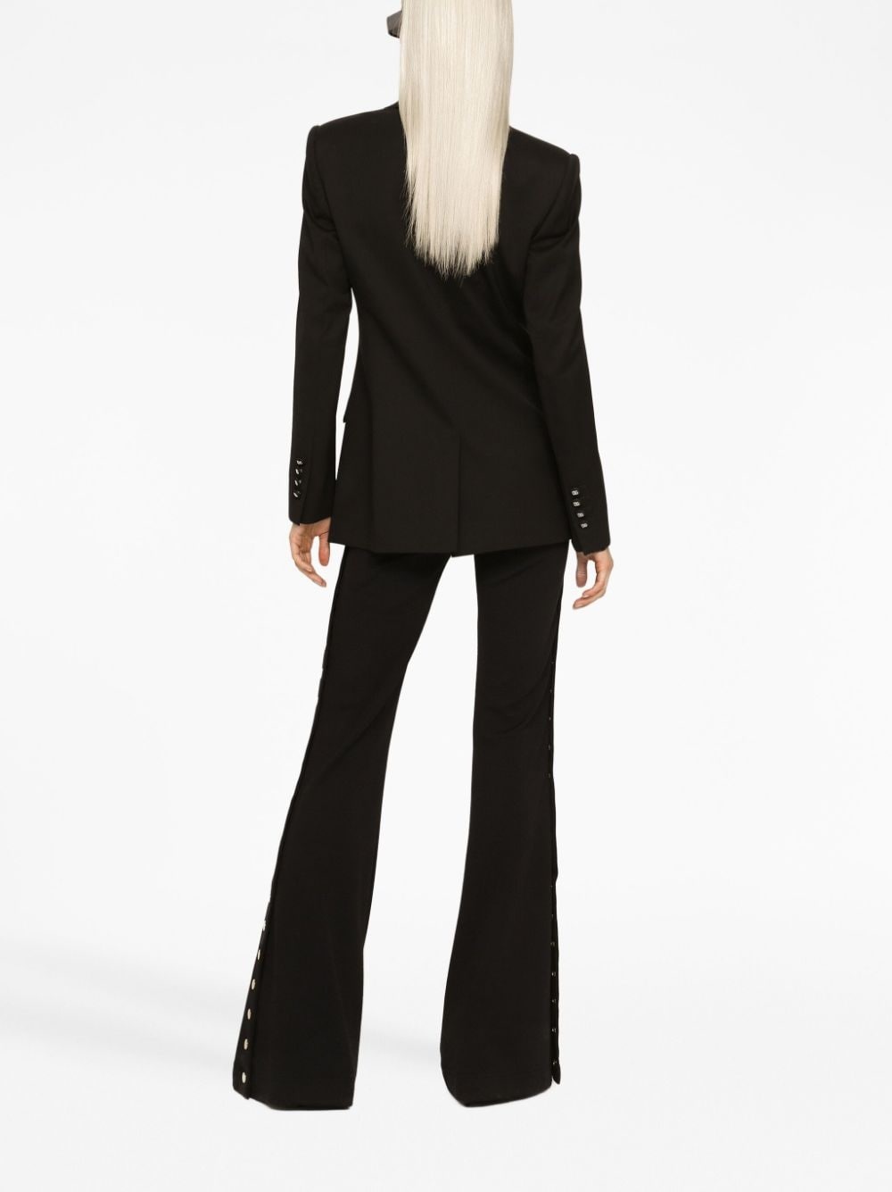 button-detail bootcut high-waisted trousers - 4