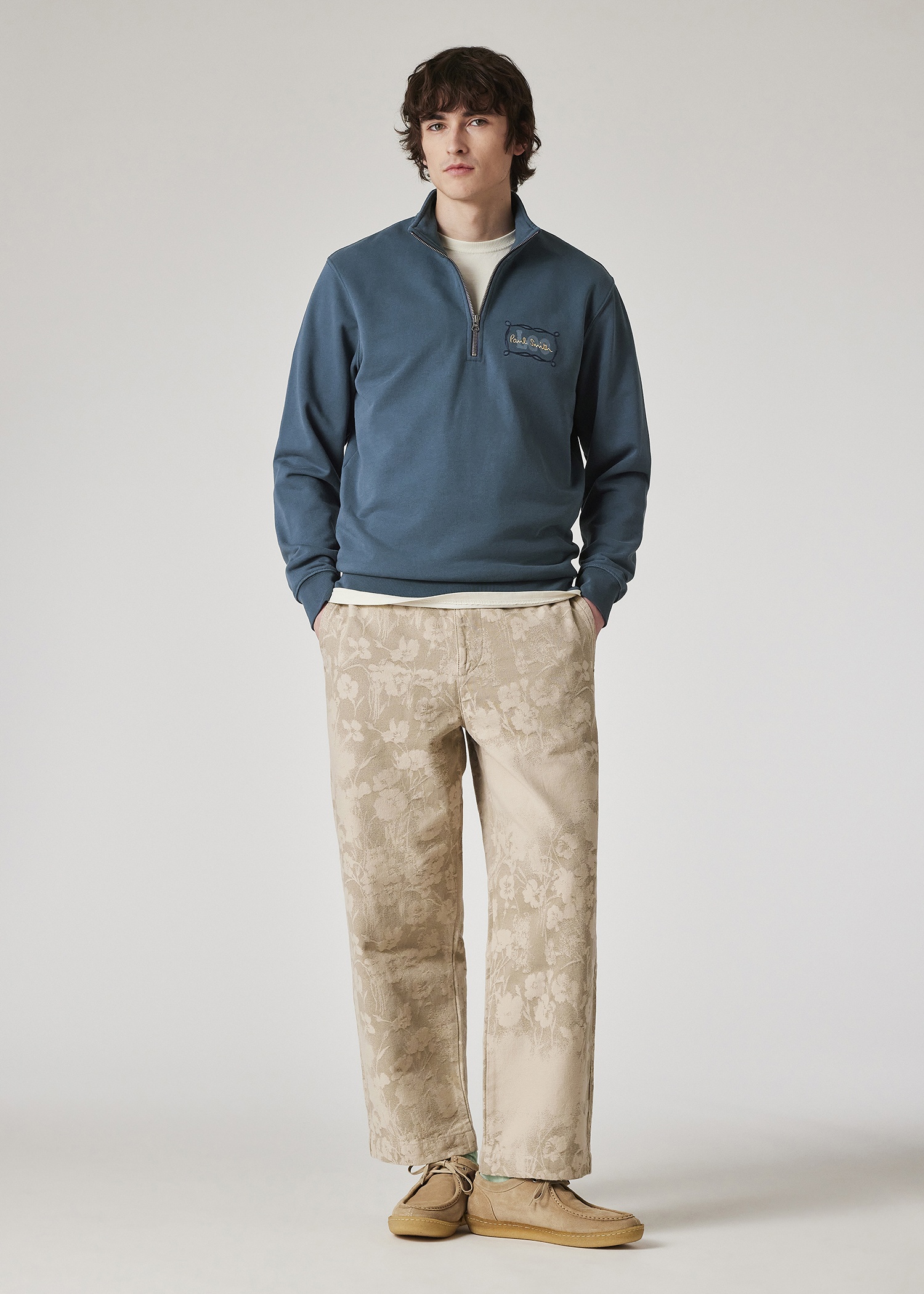 Paul Smith + Lee® Dark Blue Quarter Zip Sweatshirt - 7