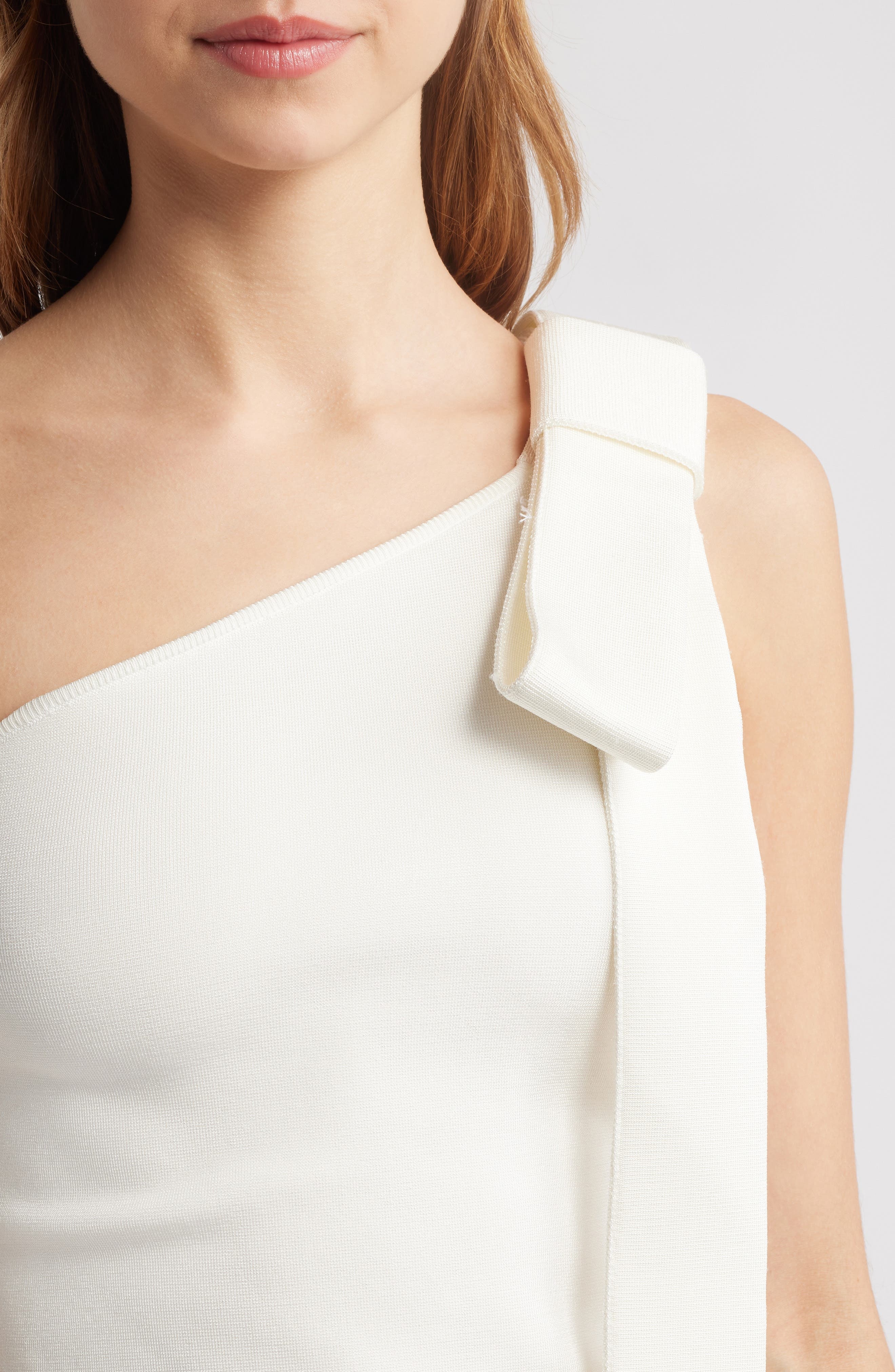 Cult Gaia Nomi Bow Detail One-Shoulder Sweater in Off White at Nordstrom - 4