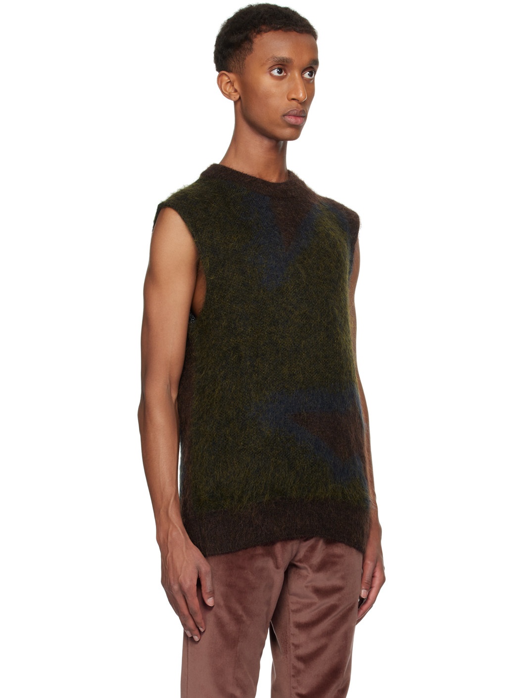 Khaki Photogram Leaves Vest - 2