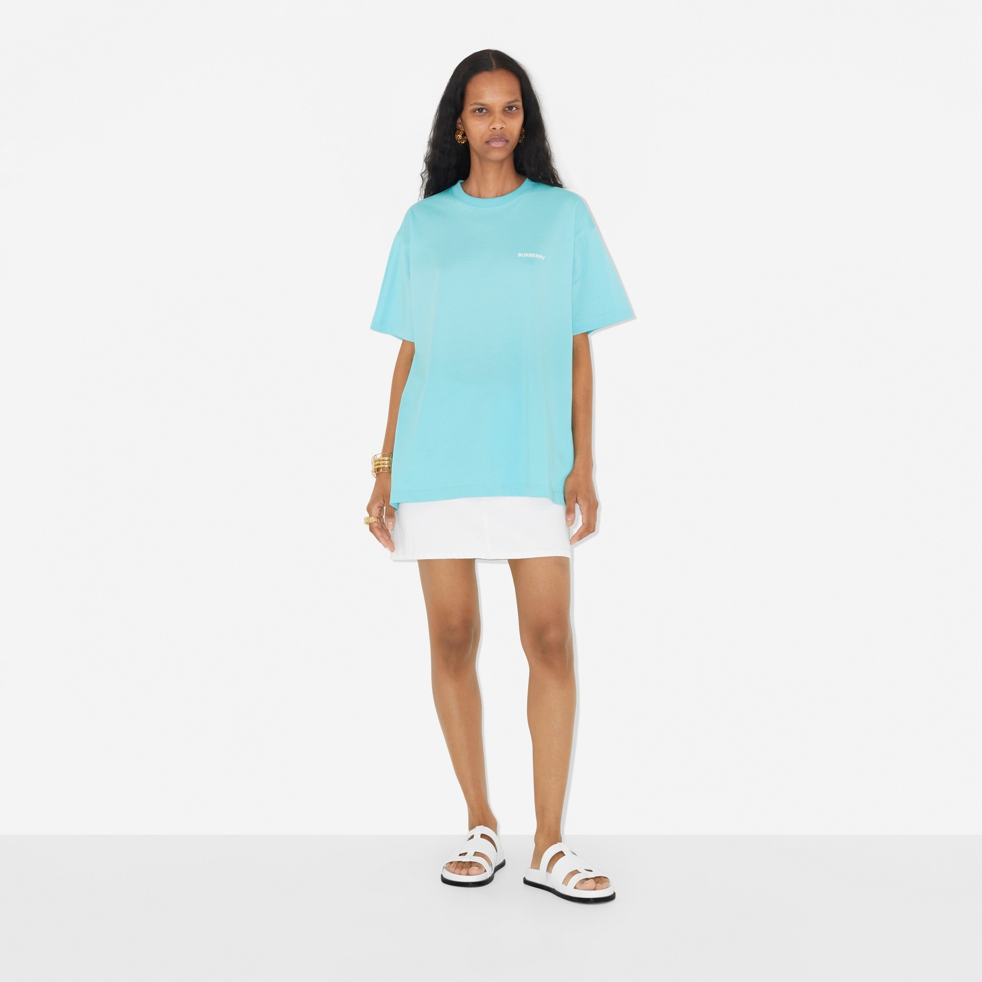 Ice Cream Print Cotton Oversized T-shirt - 2