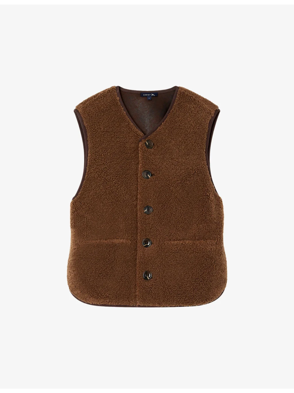 Fusil teddy-textured faux-fur gilet - 1