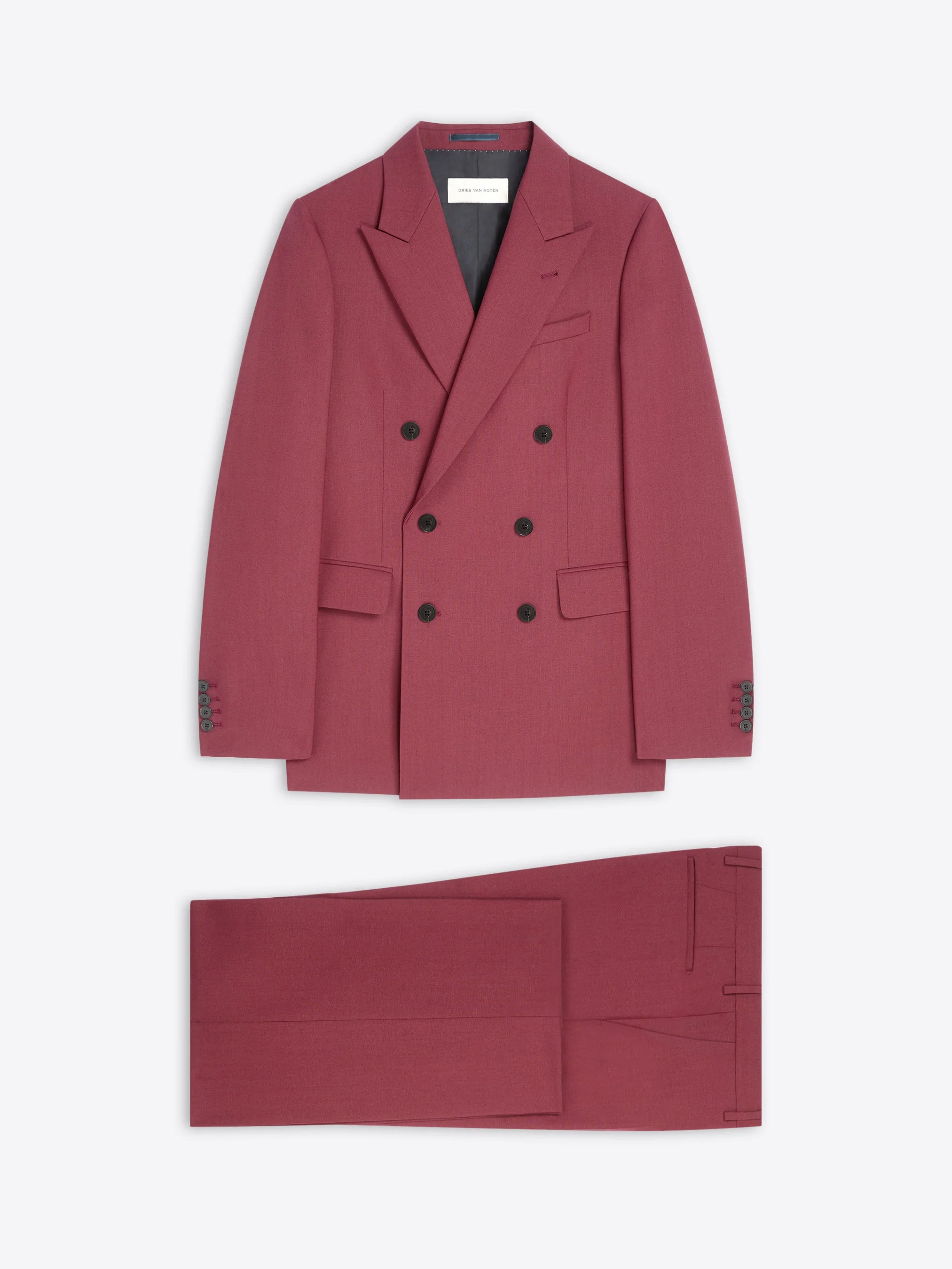 DOUBLE-BREASTED WOOL TOILE SUIT - 1