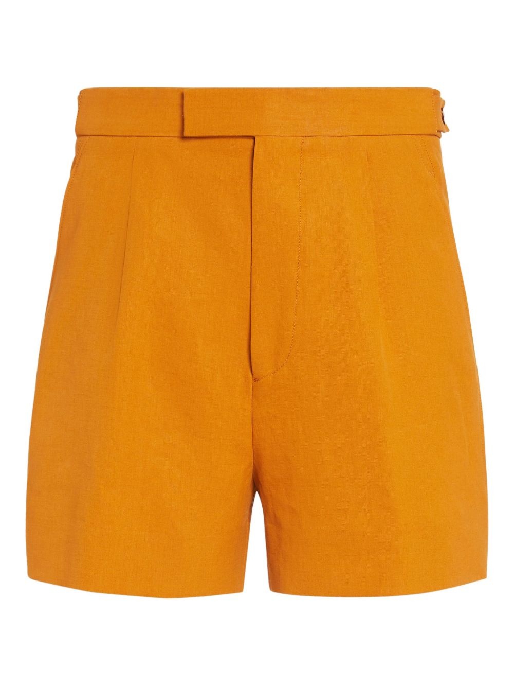 pleated linen shorts - 1