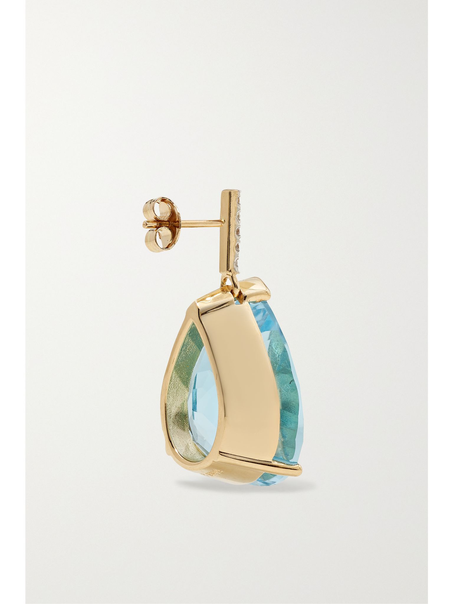 14-karat gold, topaz and diamond earrings Blue - 3