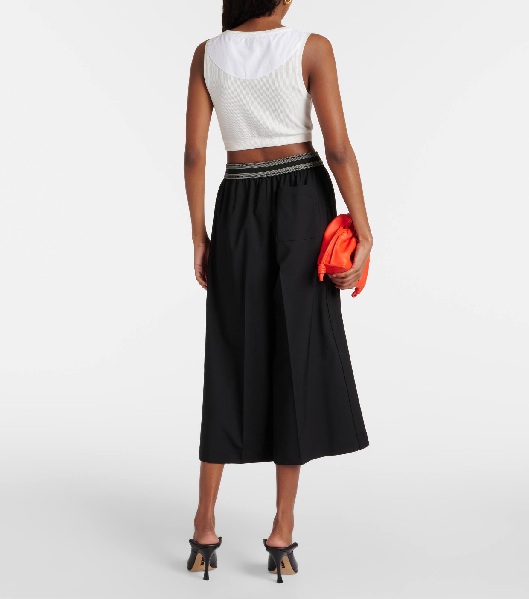 Cropped wool wide-leg pants - 3