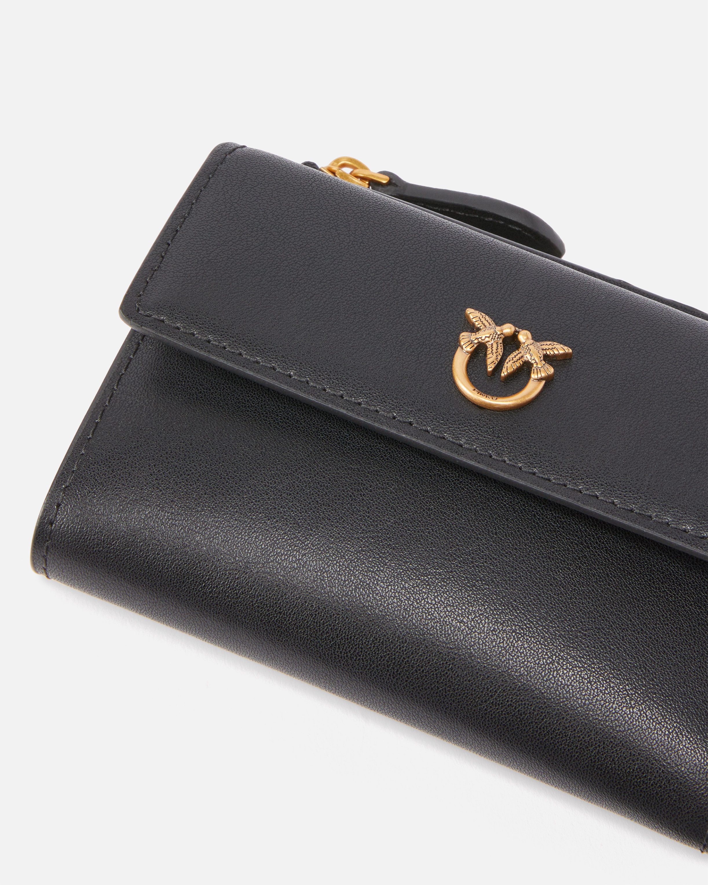 COMPACT SMALL WALLET IN SMOOTH LEATHER WITH LOGO - 4