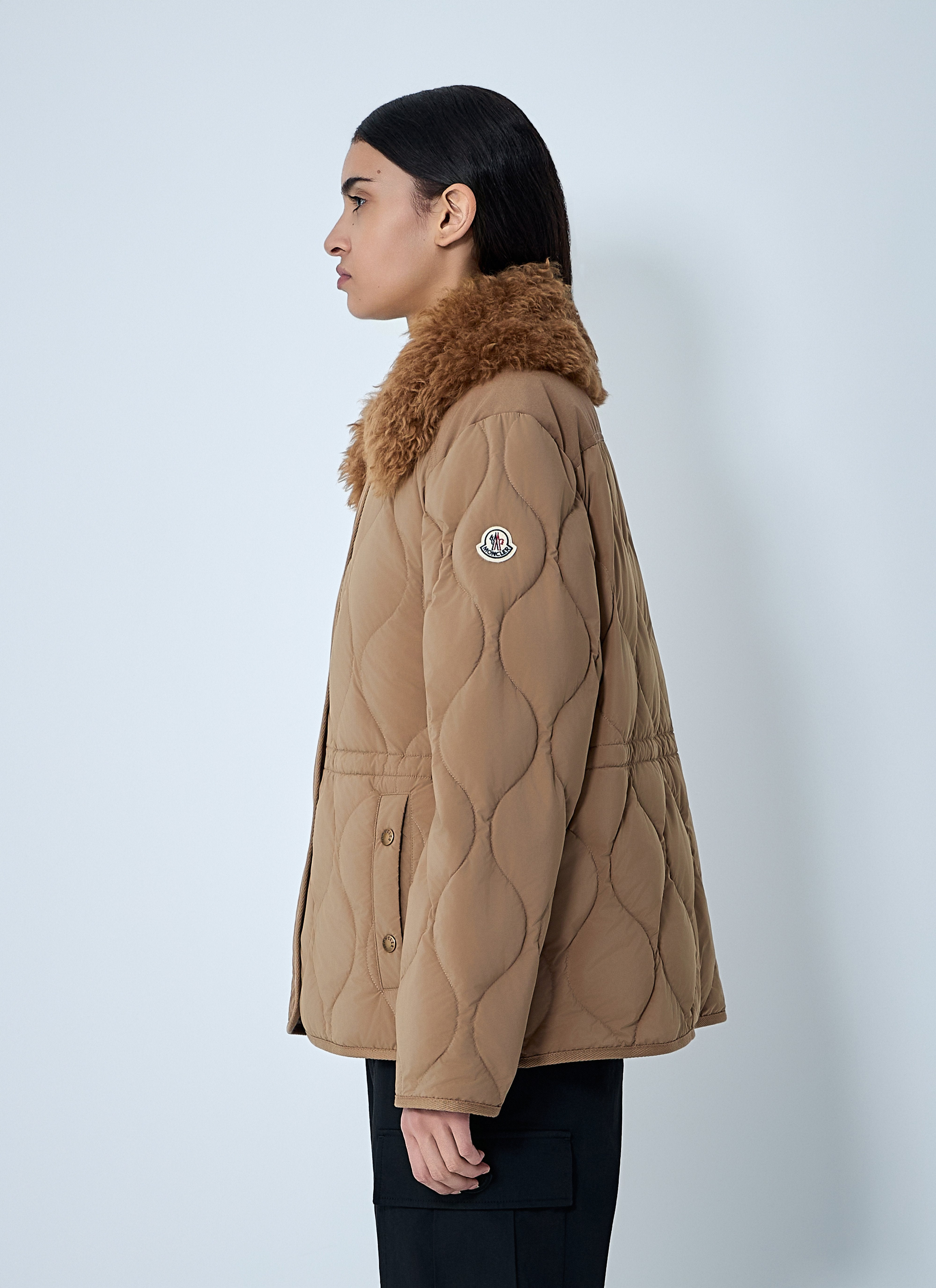 Moncler Women Quintin 3-In-1 Shearling-Trimmed Short Down Jacket - 3