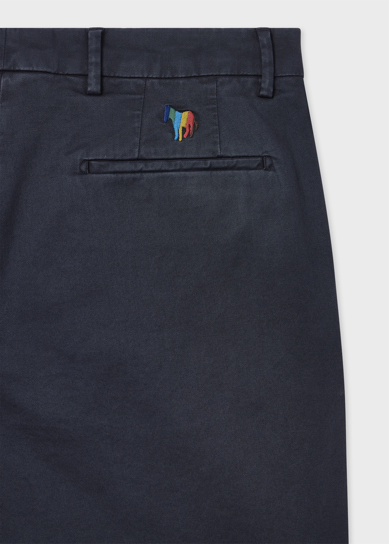 Paul Smith Mid-Fit Navy Garment-Dyed 'Broad Stripe Zebra' Chinos outlook