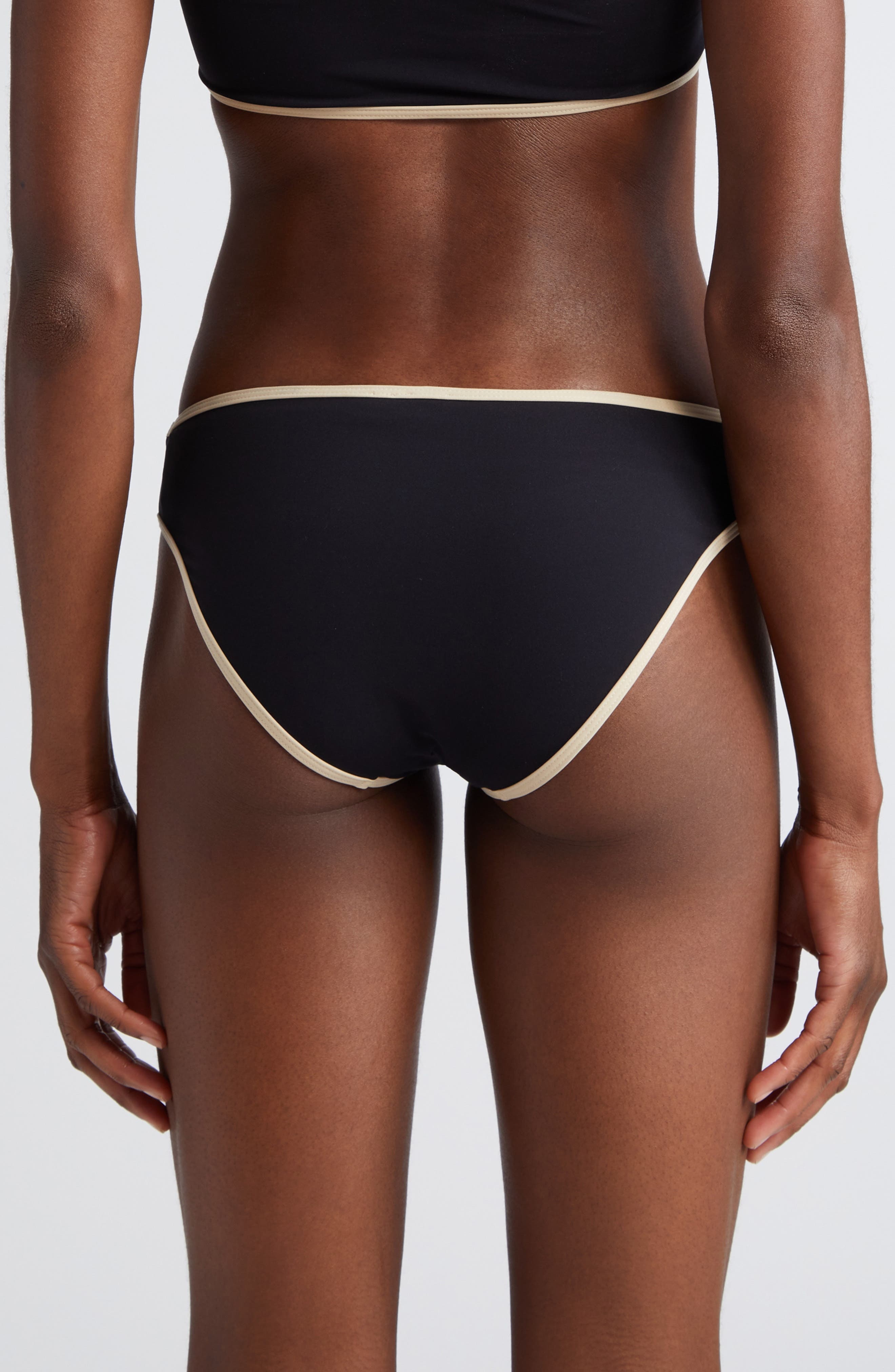TOTEME Stripe Edge Bikini Bottoms in Black at Nordstrom - 2