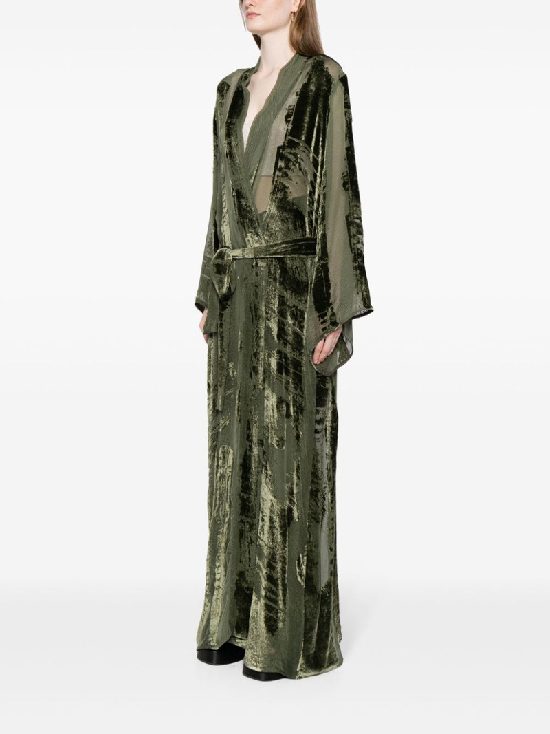 panelled velvet robe coat 3