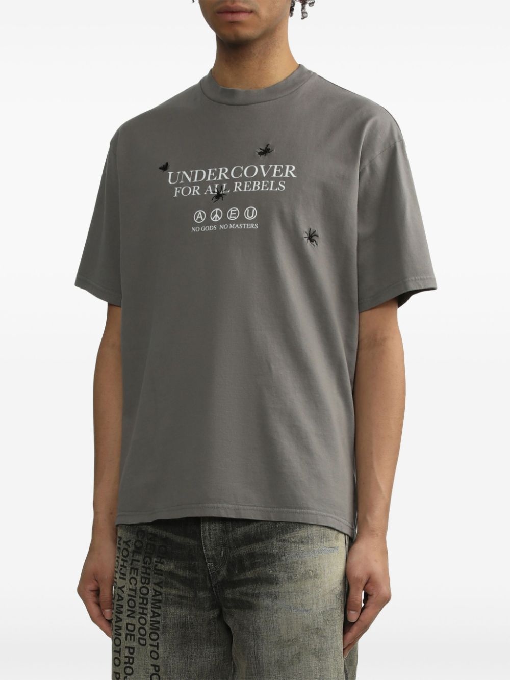 slogan-print cotton T-shirt - 3