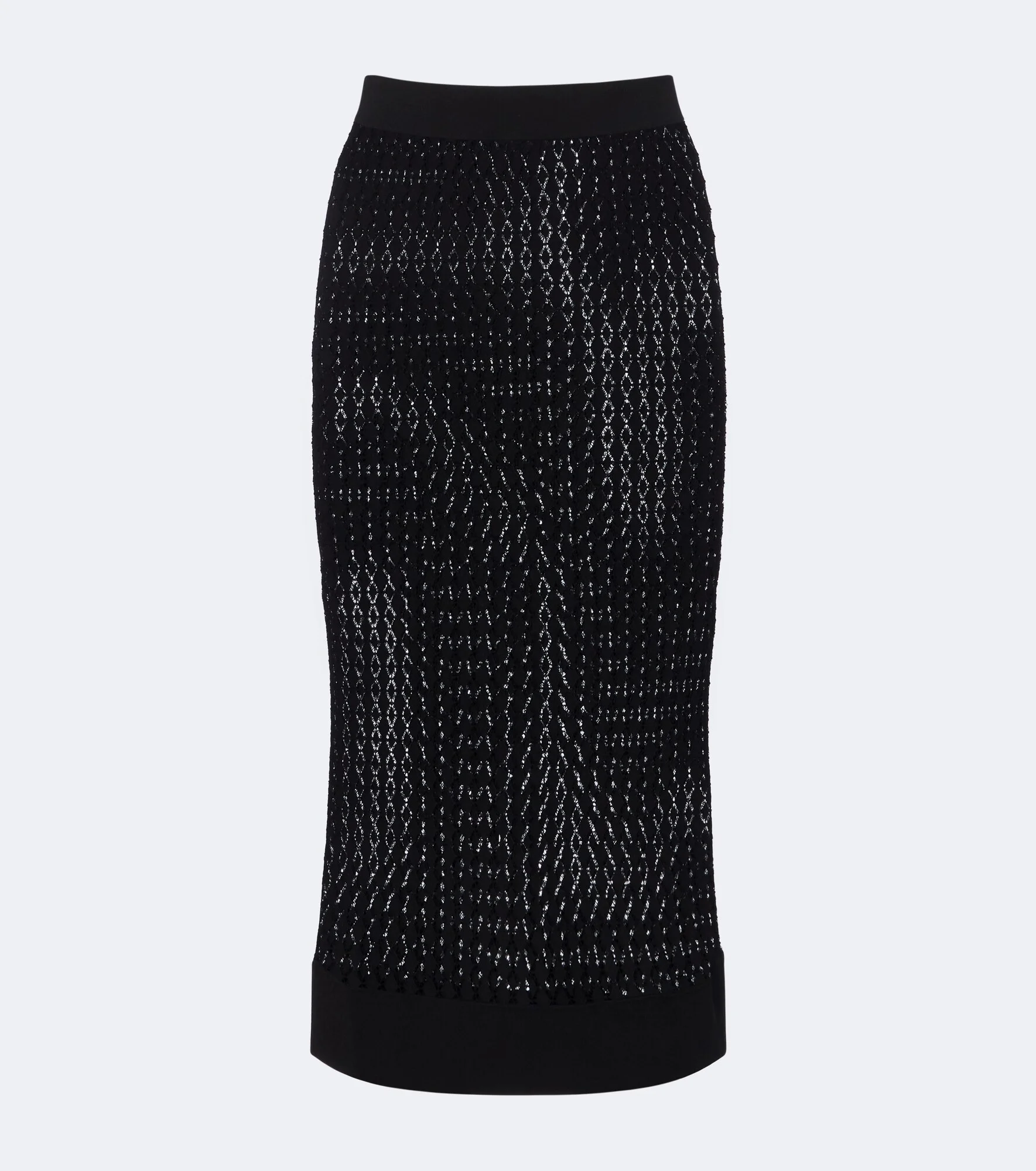 Semi-sheer pointelle midi skirt - 1