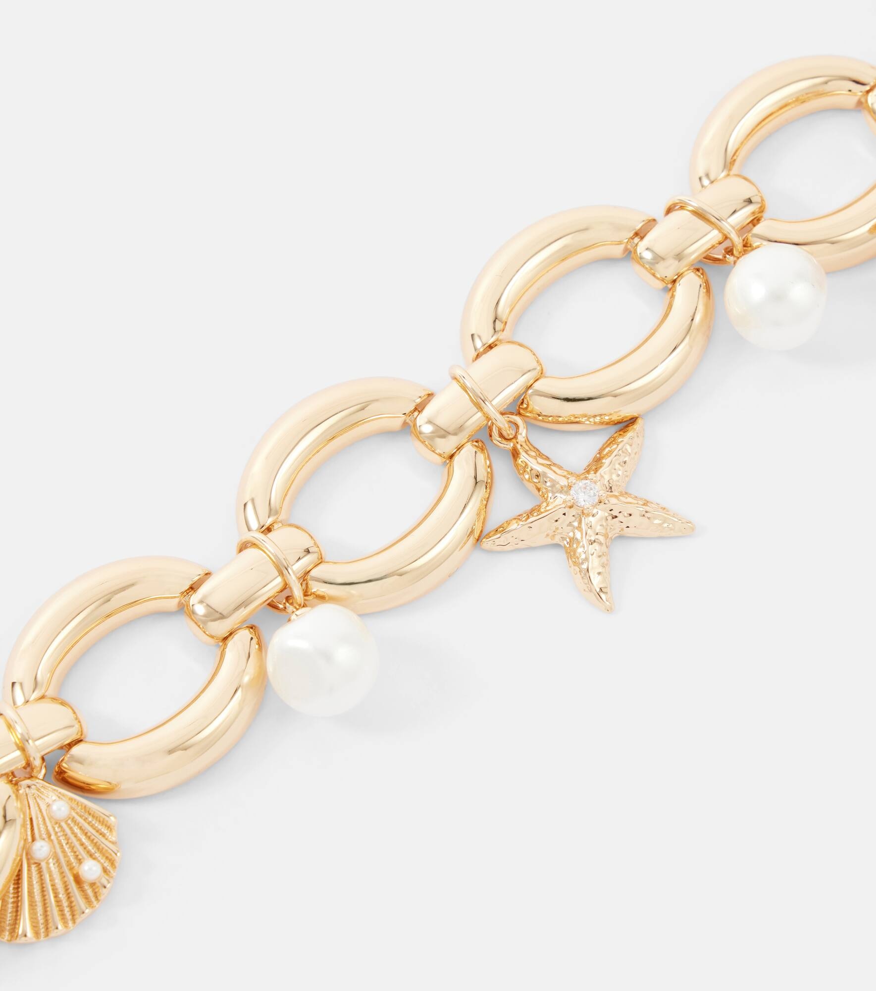 Faux pearl gold-plated bracelet - 4