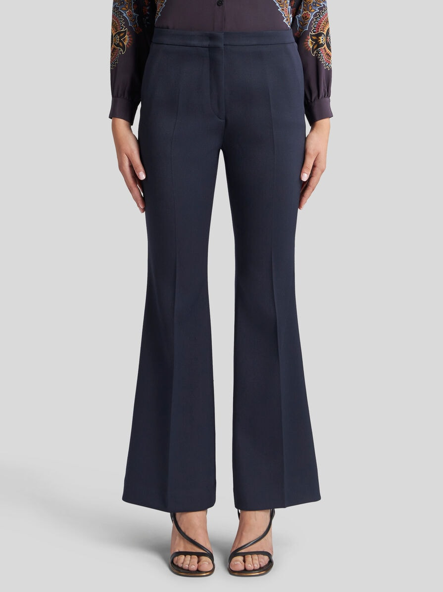 FLARED STRETCH GABARDINE TROUSERS - 2