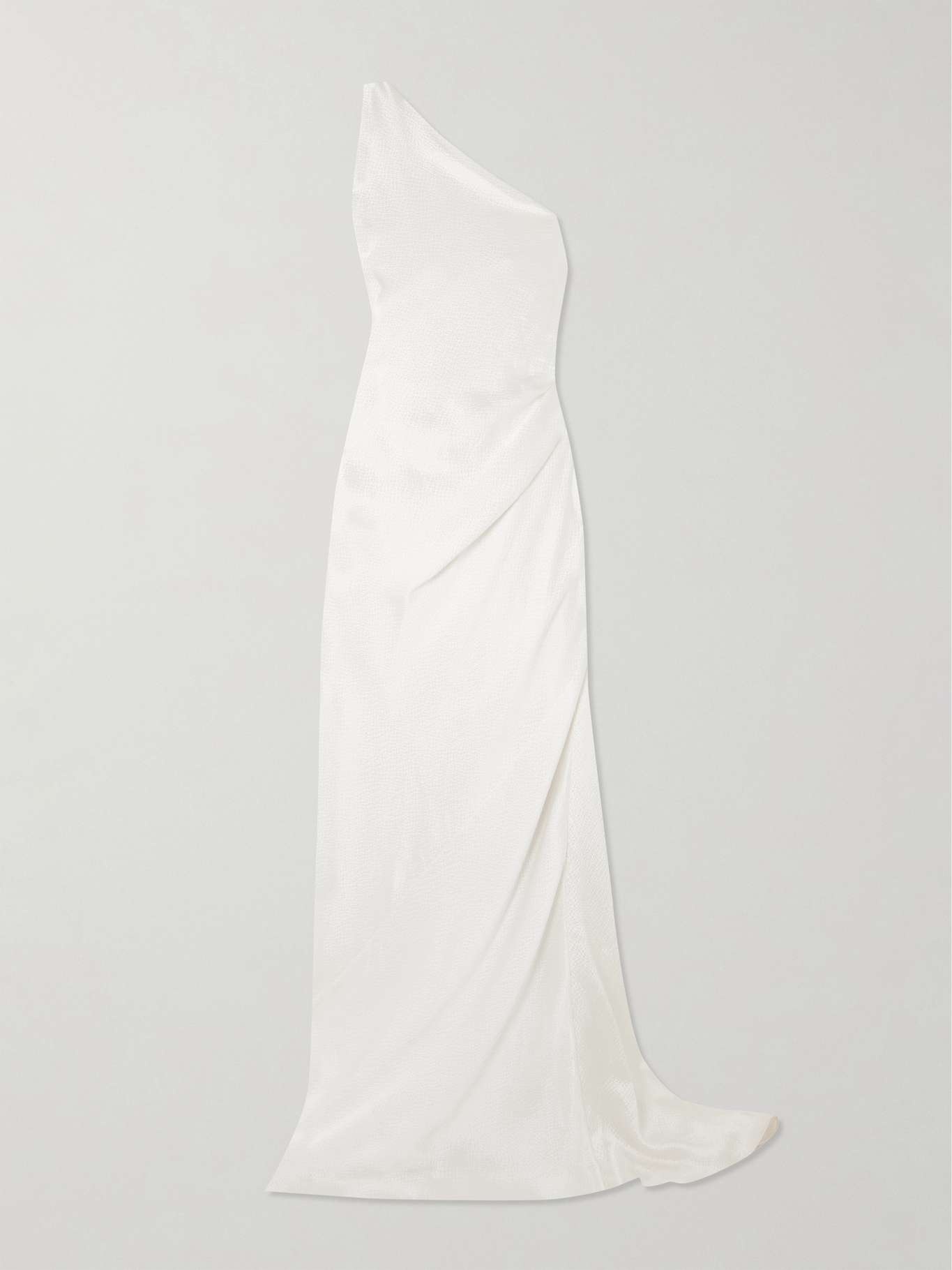 Caroline one-shoulder hammered-silk maxi dress - 1