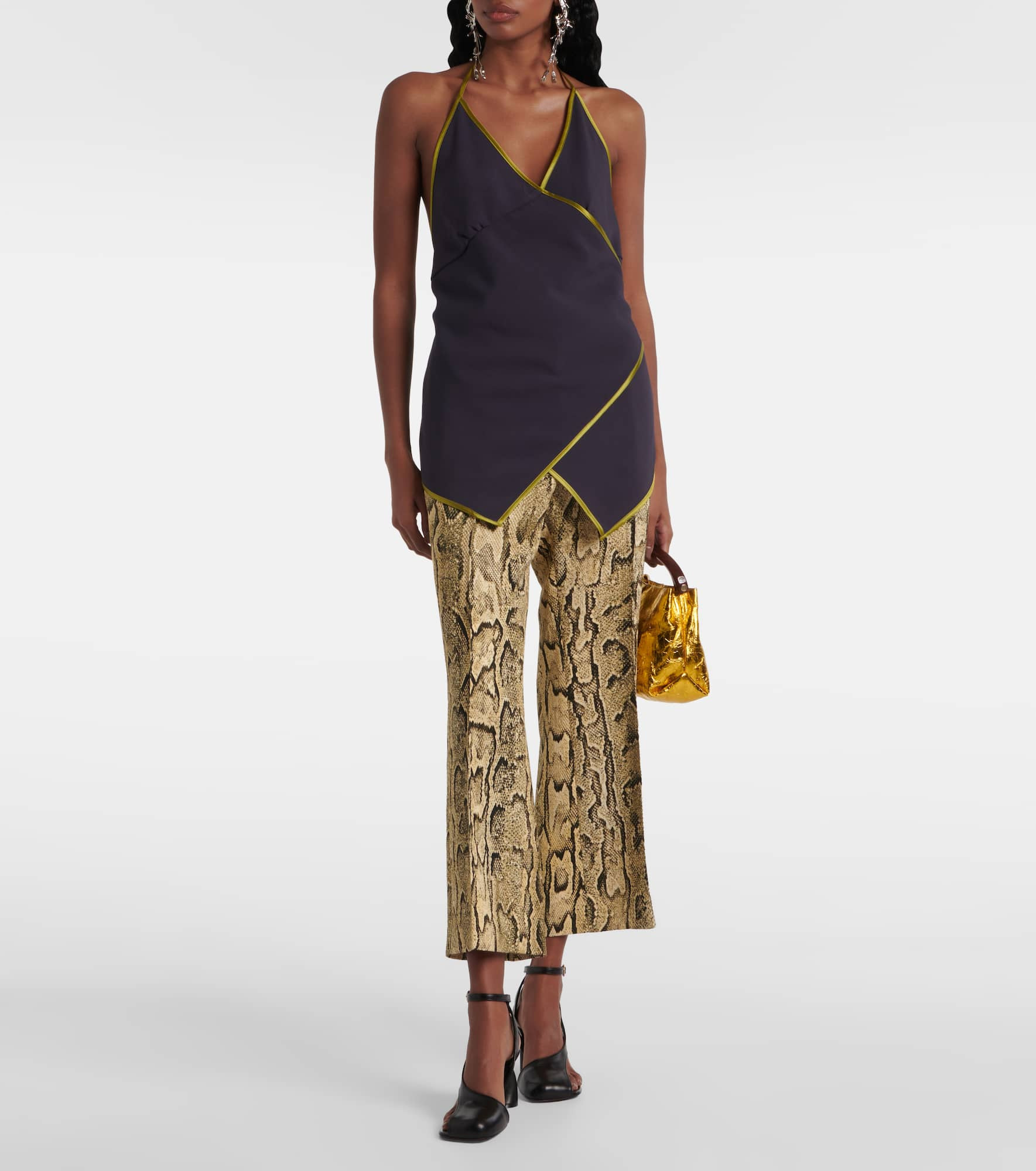 Crêpe satin wrap top - 2