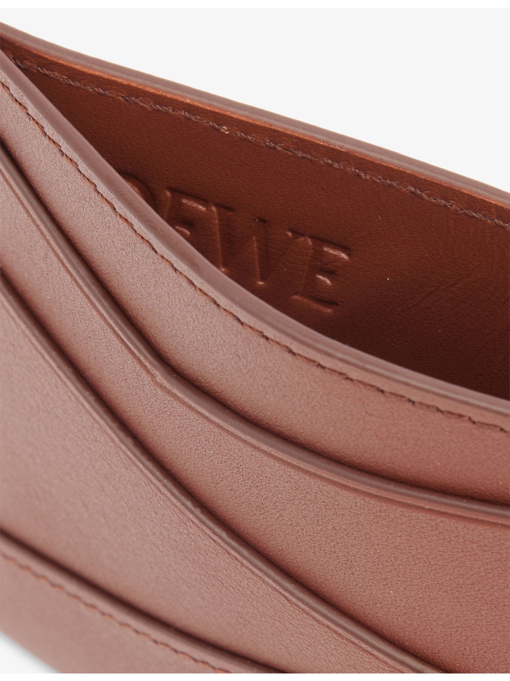 Puzzle Edge Plain Leather Card Holder - 4