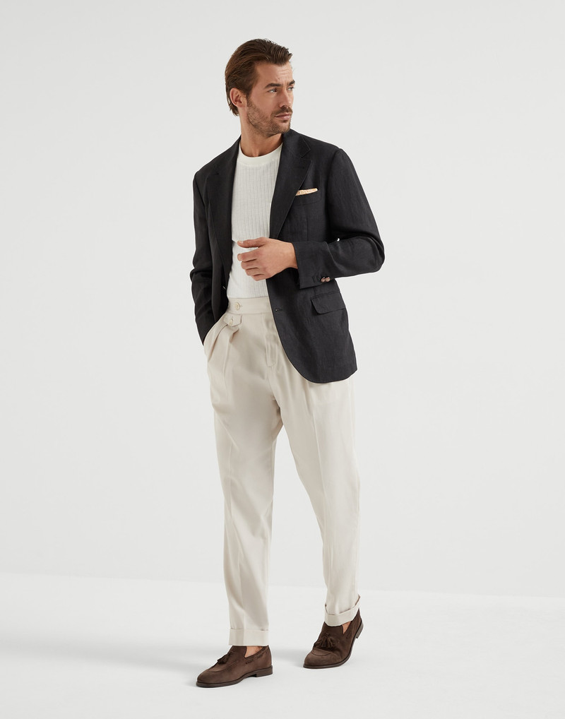 Délavé linen deconstructed blazer with metal buttons 5
