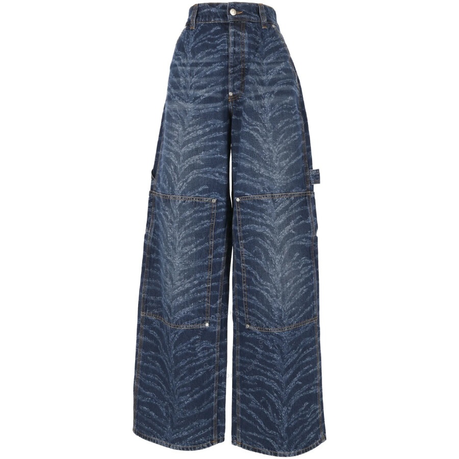 Stella McCartney Tiger-Print Wide-Leg Cotton Jeans - 5