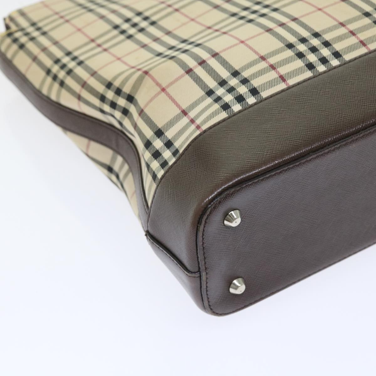 Burberry Nova Check Tote Bag Nylon Canvas Beige - 16