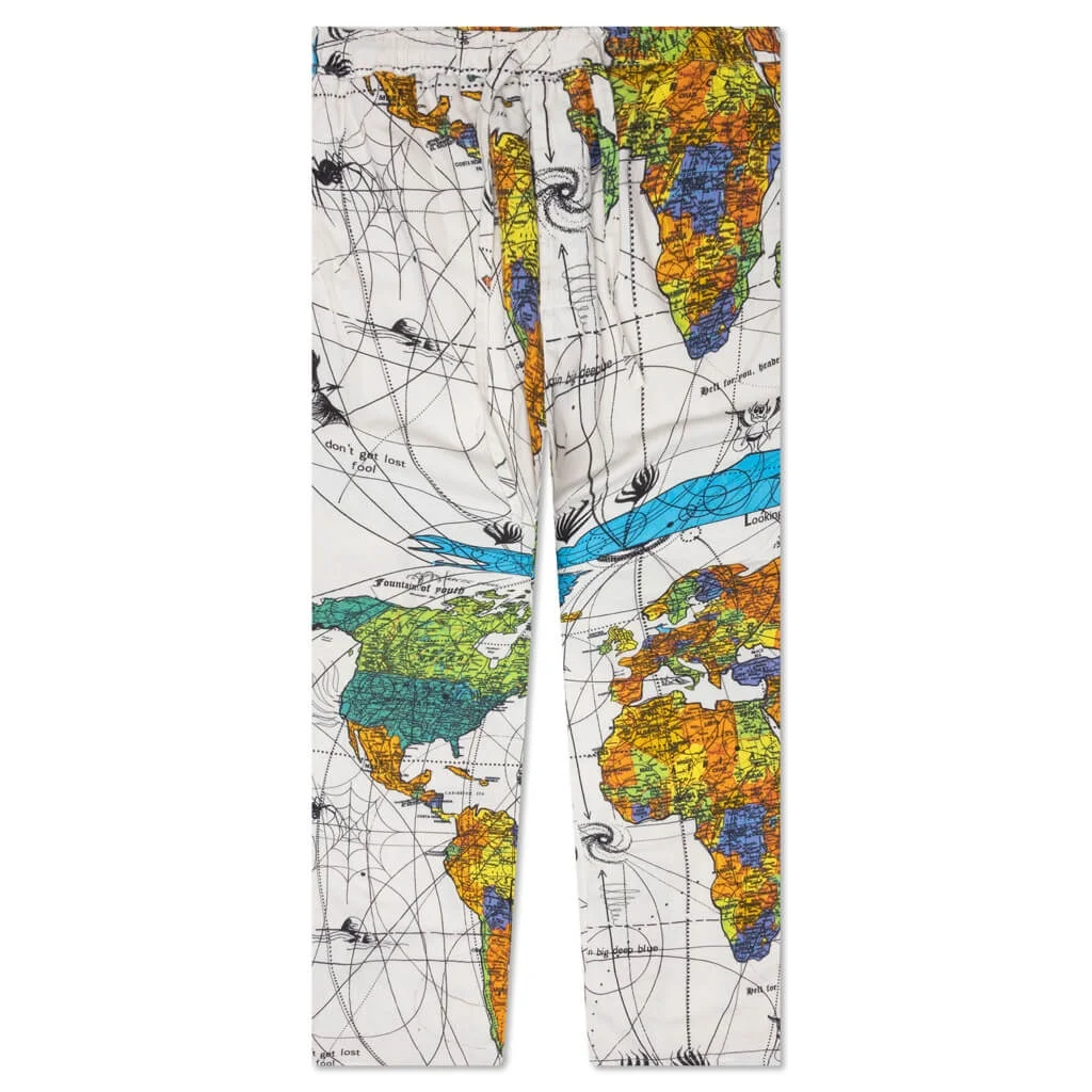 SAINT MICHAEL X DR. WOO WORLD MAP PAJAMA PANT MAP - WHITE - 1